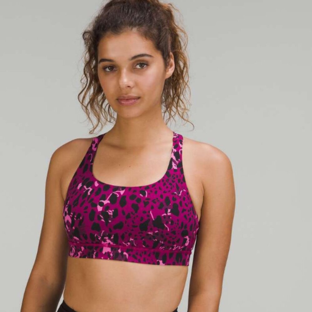 Lululemon Energy Bra- PINK LEOPARD SIZE 6